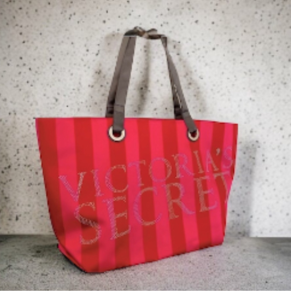Victoria’s Secret Rhinestone Bling Striped Tote Bag